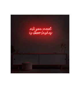 All You Need Is Love Lashes Yazılı Neon Tabela