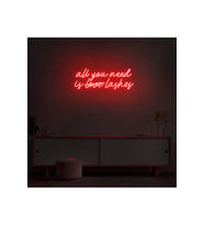 All You Need Is Love Lashes Yazılı Neon Tabela