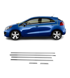 Kml34tuning55 Kia Rio Hb Uyumlu Kasa Krom Cam Çıtası 6 Parça ( 2011-2017  )Paslanmaz Çelik