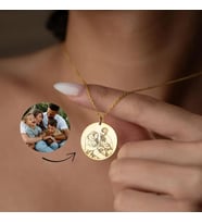 Kişiye Özel Fotoğraflı Model Kolye 925K Gümüş (Gold)
