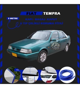 Fiat Tempra Oto Araç Kapı Koruma Fitili 5metre Parlak Mavi Renk