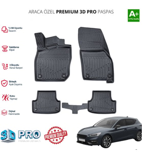 SEAT LEON ARACA ÖZEL 3D PASPAS 2021 2022 2023 2024 2025