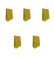 Büküm Saplı Kraft Kağıt Karton Hediyelik Çanta Poşet Torba - Altın - 31x41 Cm. - 5 Adetlik 1 Paket