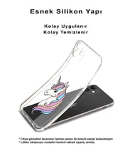 PrintiFy Samsung A06 Uyumlu Kamera Korumalı Unicorn Tasarımlı Şeffaf  Silikon Kılıf