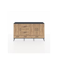 Arges Konsol 4 Raflı 5 Çekmeceli 3 Kapaklı 176x30x99 Antrasit-Çam