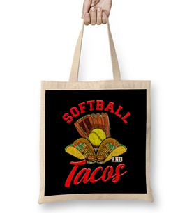 Cute Softball and Tacos Novelty Soft Ball Player Bez Çanta Uzun Saplı