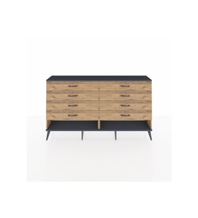 Arges Konsol 8 Çekmeceli  176x30x99 Çam-Antrasit/Çam