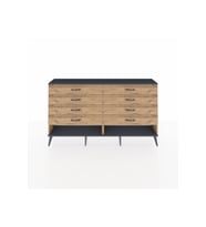 Arges Konsol 8 Çekmeceli  176x30x99 Çam-Antrasit/Çam