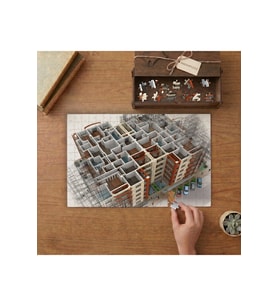 Apartman Projesi - İnşaat Mühendisliği Tasarımı 240 parça Ahşap Puzzle Ahşap Kutuda MP01556
