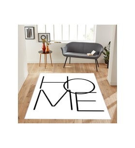 Rovigo Home Dijital Baskı Yıkanabilir Kaymaz Taban Salon Halısı RVG1882-SM375 (Beyaz)