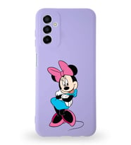 Samsung Galaxy M23 Uyumlu Lansman Kılıf Altı Kapalı İçi Kadife  Minnie Mouse-D Tasarımlı  Kapak (Şeffaf)