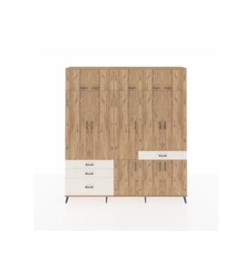 Arges Dolap 8 Raflı 4 Çekmeceli 3 Askılı 220x30x243 Çam-Çam/Aytaşı