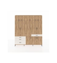 Arges Dolap 8 Raflı 4 Çekmeceli 3 Askılı 220x30x243 Çam-Çam/Aytaşı