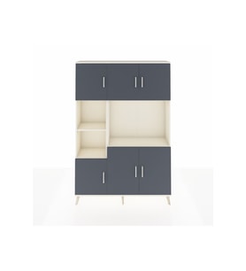 Arges Dolap 9 Raflı 6 Kapaklı 132x30x195 Aytaşı-Antrasit/Aytaşı