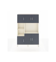 Arges Dolap 9 Raflı 6 Kapaklı 132x30x195 Aytaşı-Antrasit/Aytaşı