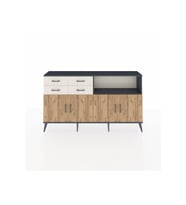 Arges Konsol 4 Raflı 4 Çekmeceli 4 Kapaklı 176x30x99 Antrasit-Çam/Aytaşı