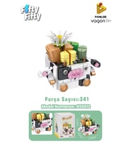Panlos Mini Potted Plant Serisi İnek Figürü 341 Parça Oyuncak Yapım Seti -FFP655012