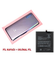 Xiaomi Mi 9 Arka Kapak Batarya Pil Kapağı + PİL (CAM) MOR