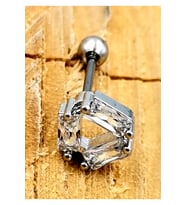 Çelik Zirkon Taşlı Piercing