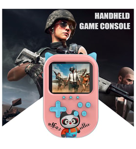 QASUL A11 Taşınabilir 2 Oyuncu Retro Nostaljik Gamebox Oyun Konsolu 500 Oyunlu 3.5 Inç Ekran A11-2 (Pembe)
