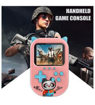 QASUL A11 Taşınabilir 2 Oyuncu Retro Nostaljik Gamebox Oyun Konsolu 500 Oyunlu 3.5 Inç Ekran A11-2 (Pembe)