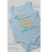 Babaanneye ve Dedeye Özel Sıfır Kollu Bebek Body %100 Pamuk