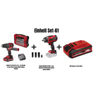 Einhell Set 61(18/70 Li-İ BL Drabeli matkap+18/450 Darbeli Somun Sıkma+3AH Batarya ve Şarj Cihazı)