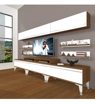 Decoraktiv Ekoflex 8Y Mdf Silver Tv Ünitesi Tv Sehpası - Ceviz Beyaz (Beyaz - Kahverengi)