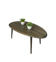 Fawdecor Asimetrik Masif Ahşap Modern İskandinav Oval Açık Meşe / Ceviz / Kestane / Antrasit Orta Sehpa (Antrasit)