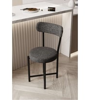 Sandalye 1 Adet Keten Kumaş Metal Ayak Modern Mutfak Sandalyesi Cafe Balkon Ofis Teddy 9817 Anstrast