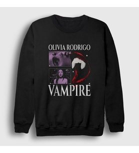 Presmono Unisex Siyah Vampire Müzik Olivia Rodrigo Sweatshirt 499930tt