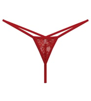 Büyük Beden Fantazi Giyim Kadın  Dantelli Mikro Fantezi G String Külot (Kırmızı)