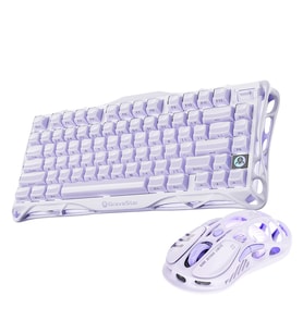 GravaStar Mercury V75 Kablolu Manyetik Gaming Klavye ve M1 Pro  Kablosuz Mouse Seti, Lavender Purple (Mor)