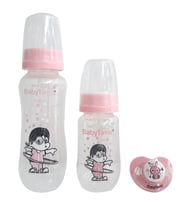 Babytime Pembe 3'lü Yenidoğan Biberon Seti
