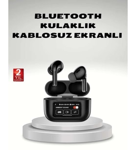 Aktif Gürültü Engelleme (ANC) Kablosuz Bluetooth Kulaklık – Dijital Ekranlı, Dokunmatik ve Uzun Pil Ömürlü