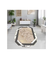 Rovigo Home Dijital Baskı Yıkanabilir Kaymaz Taban Salon Halısı RVG1910-SD325 (Bej)