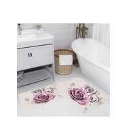 Rovigo Home Dijital Baskılı 2'li Banyo paspas Takımı RVG5049 (Bej)
