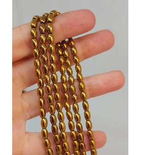 Hematit Taşı Arpa Kesim Dizi 4*5.5mm (49642)