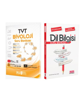 Biyotik TYT Biyoloji ve AKM Dil Bilgisi Soru Bankası Seti 2 Kitap