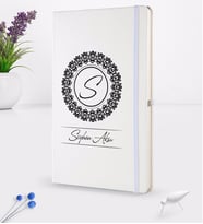 BK Gift Kişiye Özel İsimli Beyaz Termo Deri Defter 16x24cm Model 2