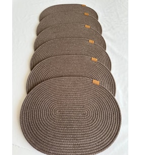 Jüt Amerikan Servis Sofra Altlığı, Masa Dekoru Supla Oval 30x40 6lı (Kahverengi)
