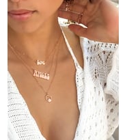 Kişiye Özel 925 Ayar Gümüş Bubble İsim Kolye (Rose)