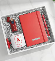 Kişiye Özel T Kupa & Kırmızı USB Çakmak & Defter & Kalem Premium Hediye Seti
