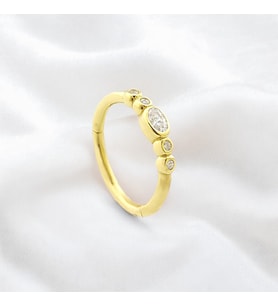 Glorria Altın Taşlı Halka Helix Piercing