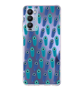 PrintiFy Tecno Camon 18P ile Uyumlu Nazar Boncuğu 4 Baskılı Kamera Korumalı Şeffaf Silikon Kılıf