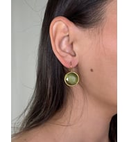 Kadir Jewellery 22 Ayar Altın Kaplama Kadın Taşlı Küpe -El İşçiliği Ve Hipoalerjenik Küpe