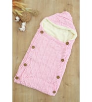 Kız Bebek Düğmeli Pembe Anakucağı Kundak STL6811