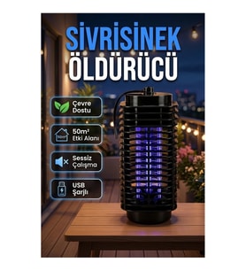 Elektrikli UV Sivrisinek Öldürücü Lamba 20-50 m² Sessiz Çalışma