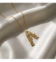 Kişiye Özel 925 Ayar Gümüş Tasarım Zarif Çift İsim Kolye (Gold)
