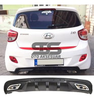 Hyundai i10 Difüzör Arka Tampon Eki 2 Egzoz Çıkışlı Siyah